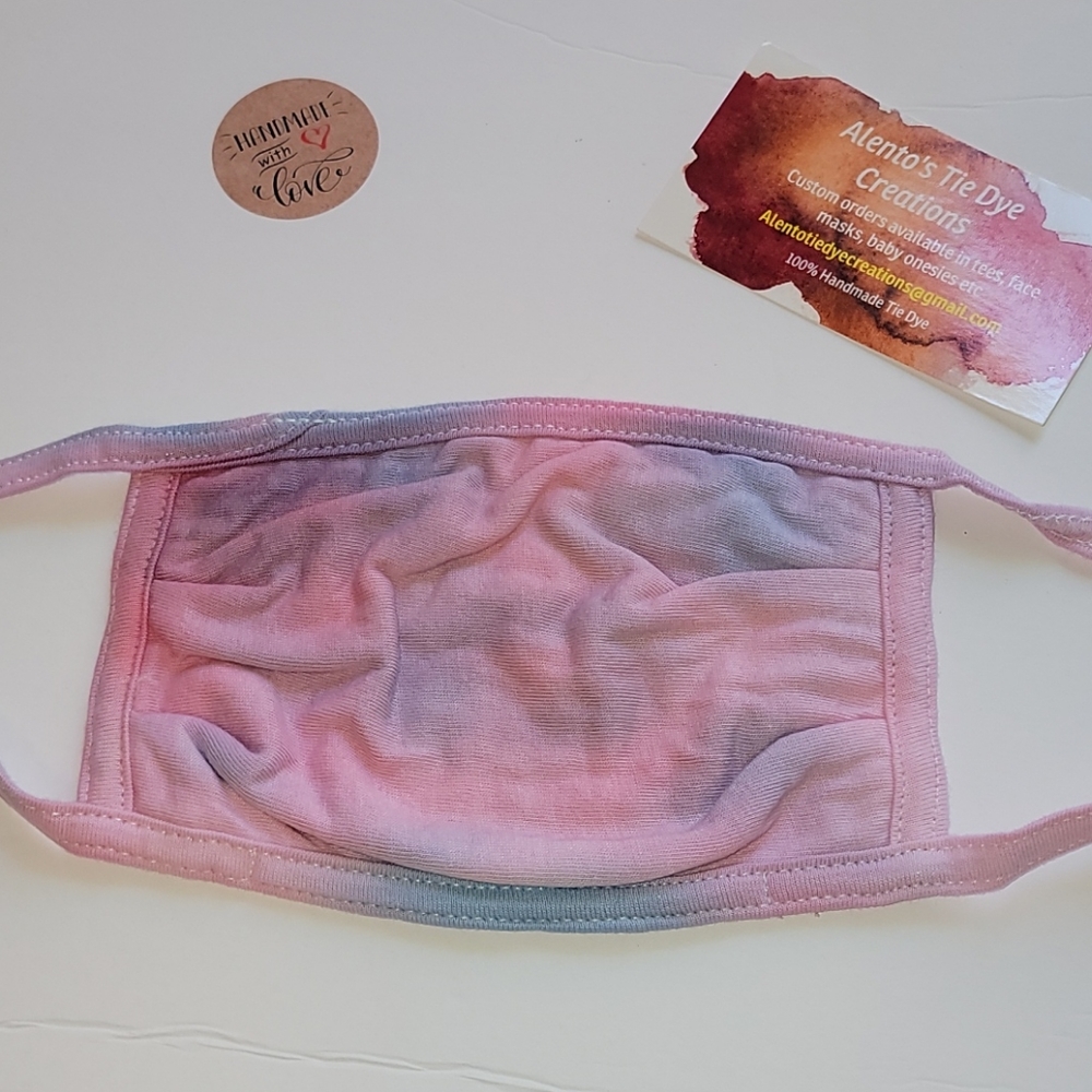 Hand tie dyed cotton face mask, new, unisex